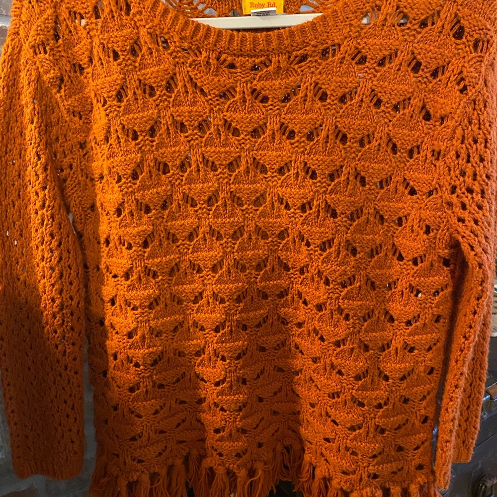 Ruby Rd. Women’s Sweater Size Medium Fringed Hem - image 3